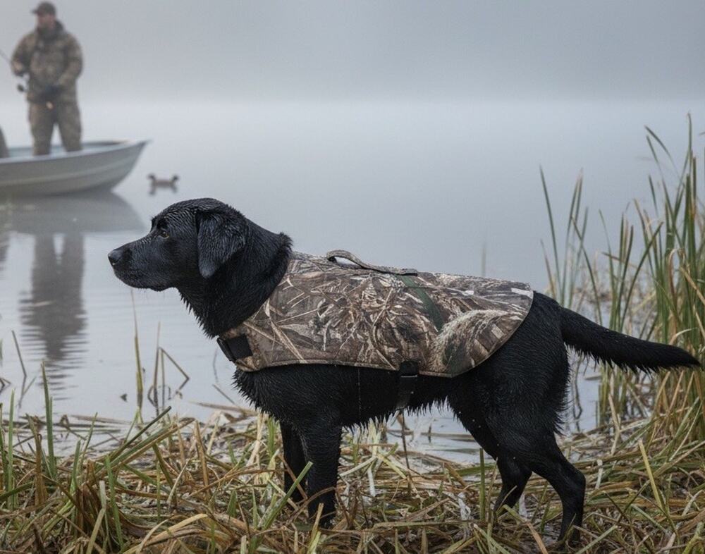 Camouflage Neoprene Dog Vest Large Hypothermia Protection Winter Outdoor Water